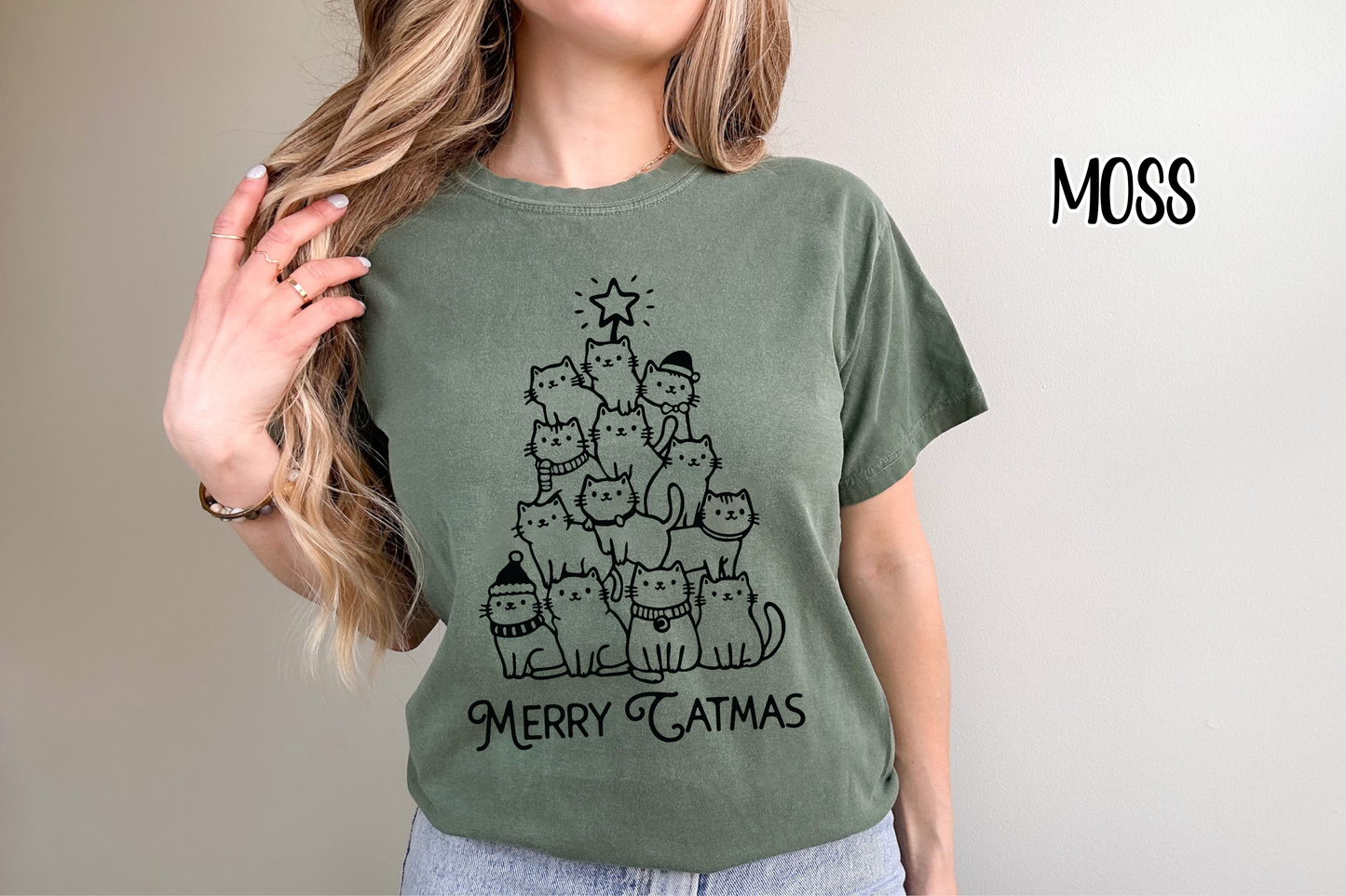 Merry Catmas Comfort Colors TShirt