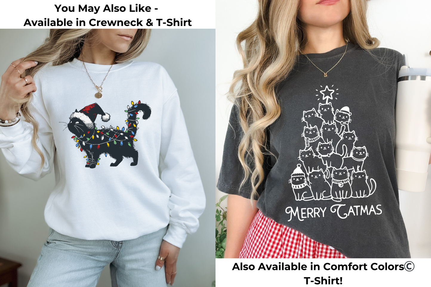 Merry Catmas Gildan Crewneck Sweatshirt