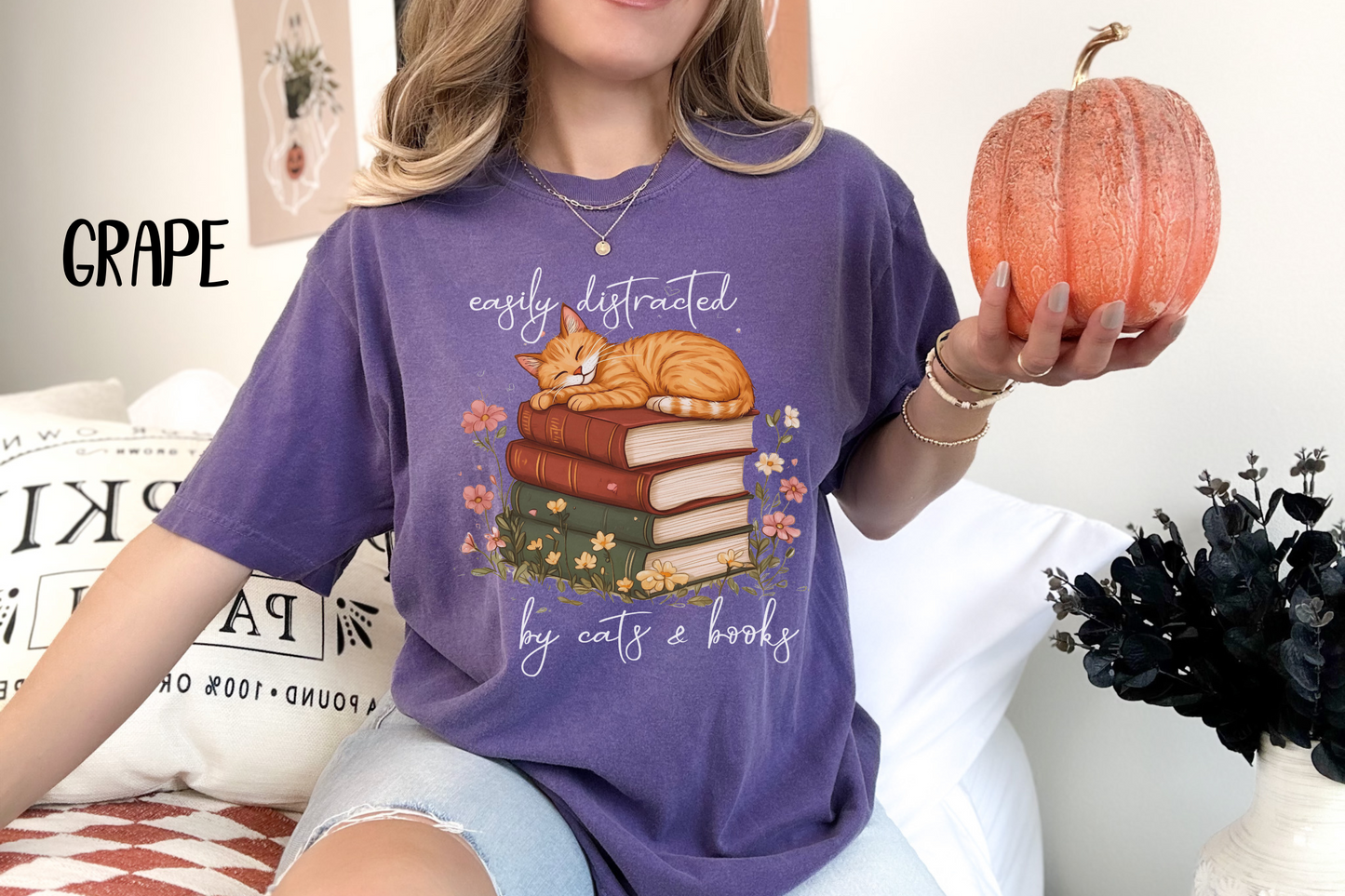 Cats & Books Comfort Colors T-shirt