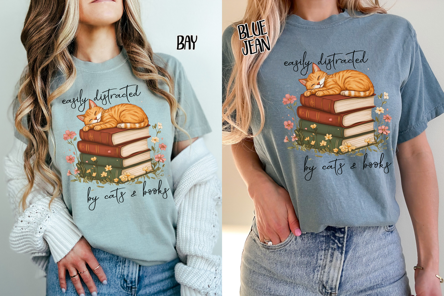 Cats & Books Comfort Colors T-shirt