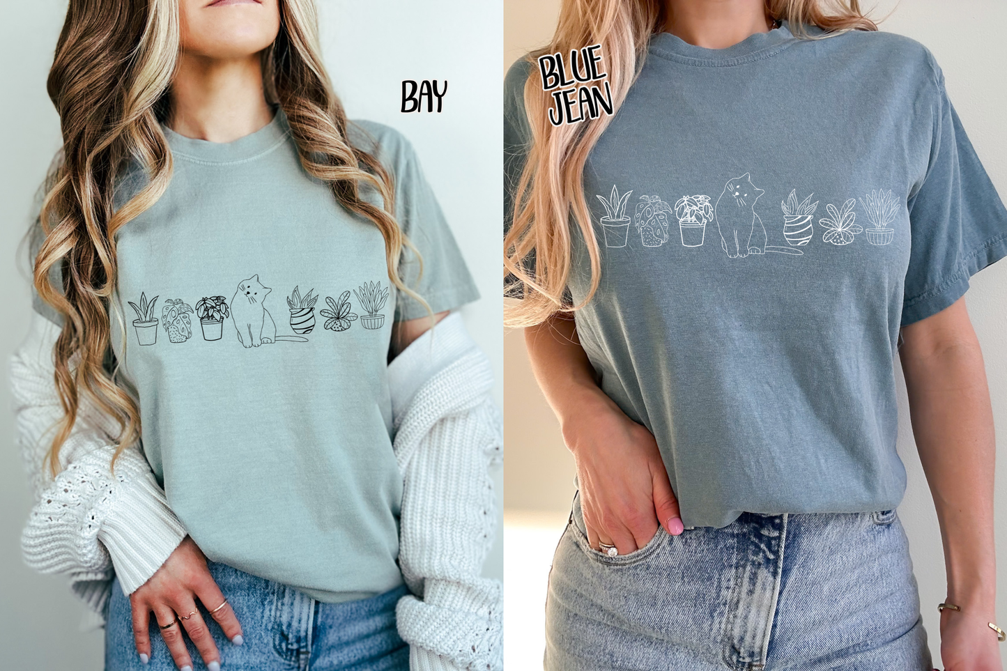 Cat & Plants Comfort Colors Tee