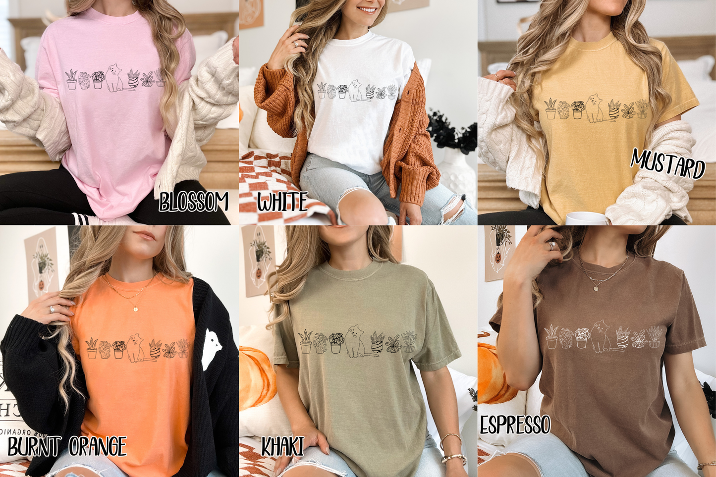 Cat & Plants Comfort Colors Tee