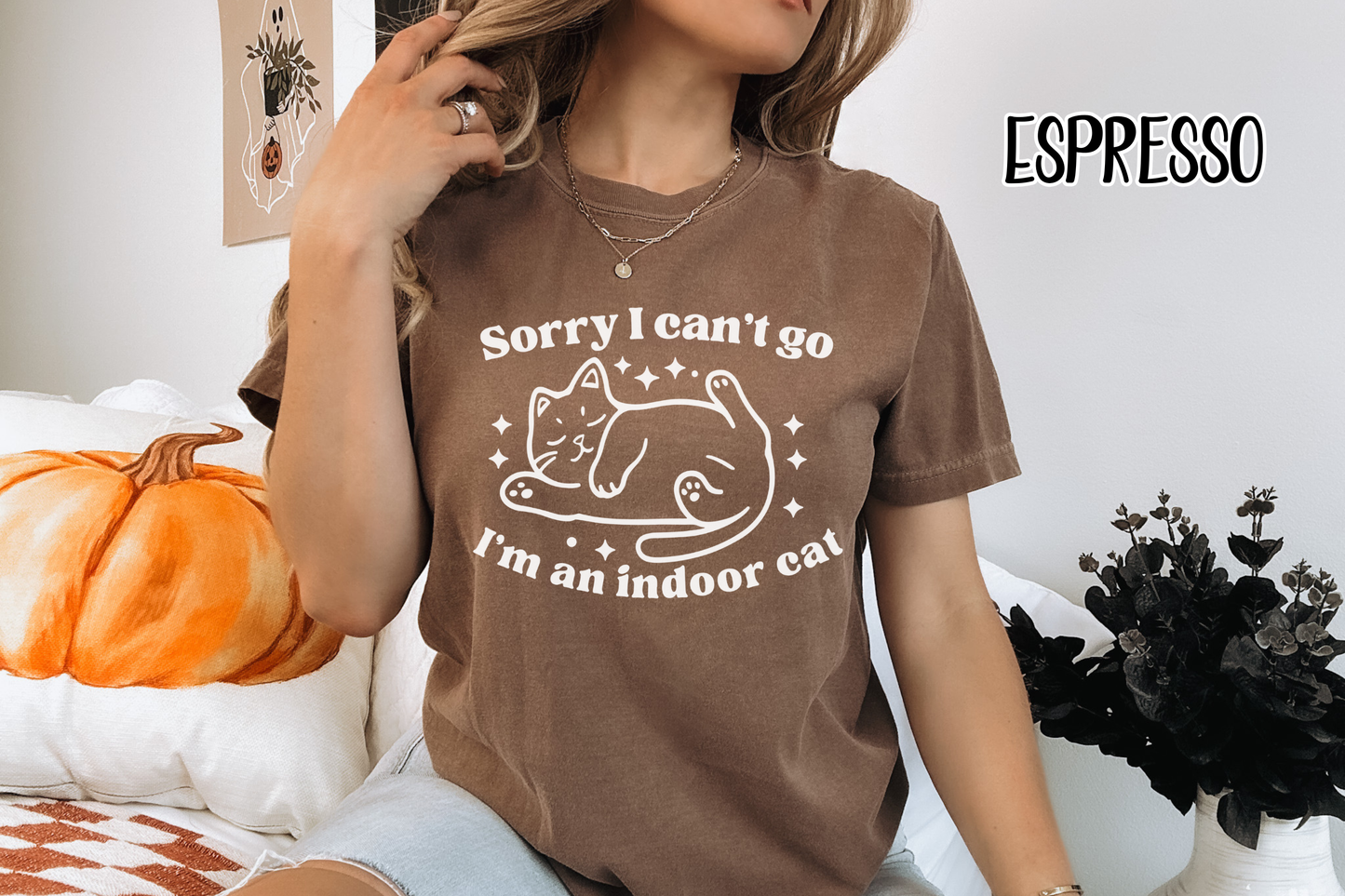 Homebody Gift Shirt Indoor Cat Themed Clothing Introvert Humor Design Sleeping Feline Illustration Star Graphic Detail Comfort Colors Brand Quality Funny Text Print Perfect Cat Lover Present Casual Wear Option Multiple Size Availability