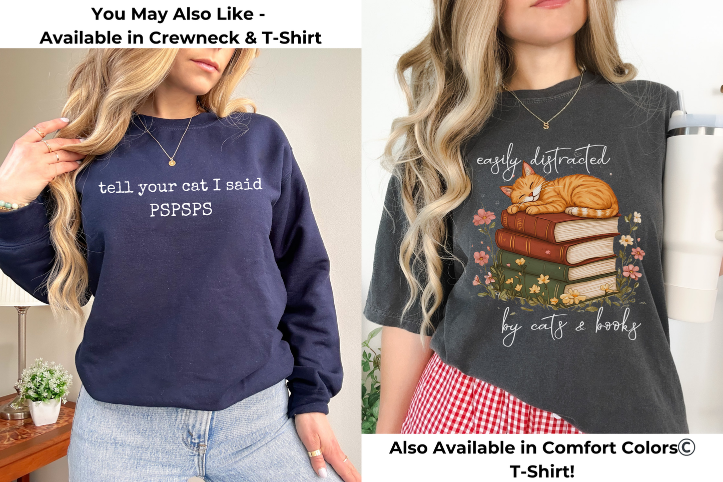 Cats & Books Gildan Crewneck Sweatshirt