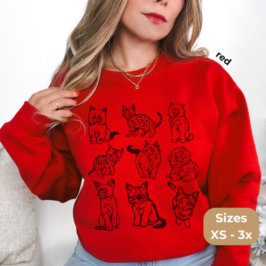 Vintage Cat Gildan Crewneck Sweatshirt