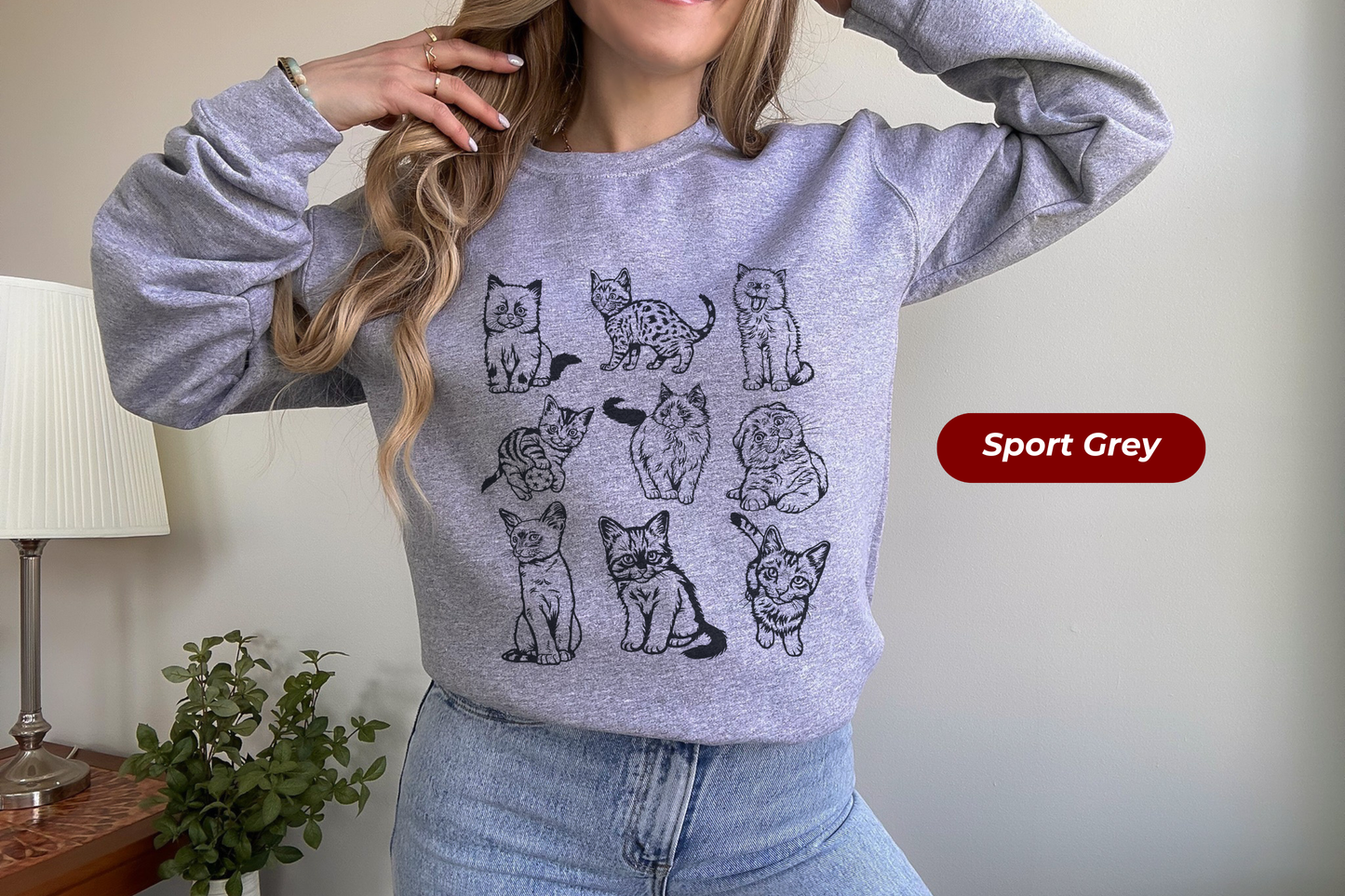 Vintage Cat Gildan Crewneck Sweatshirt