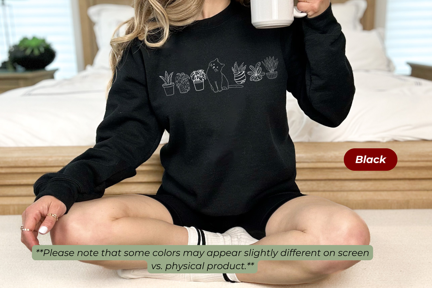 Cat & Plants Gildan Crewneck Sweatshirt