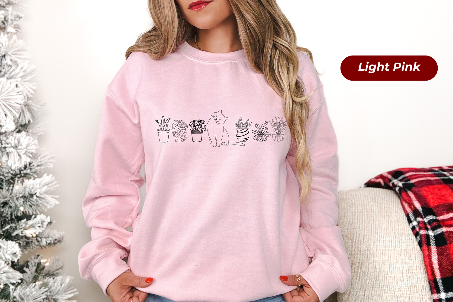 Cat & Plants Gildan Crewneck Sweatshirt