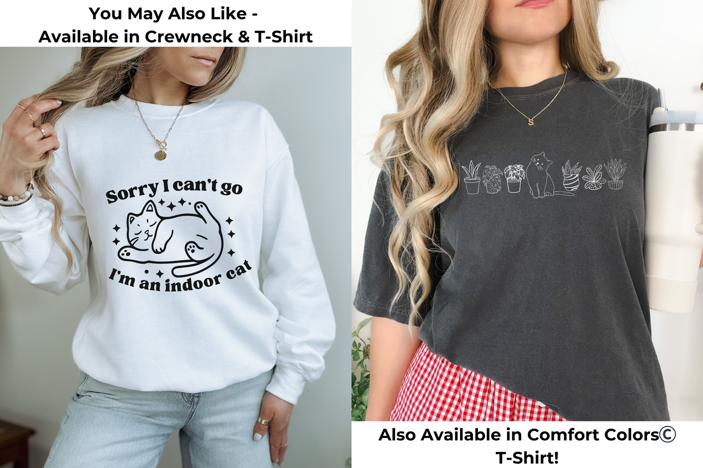 Cat & Plants Gildan Crewneck Sweatshirt