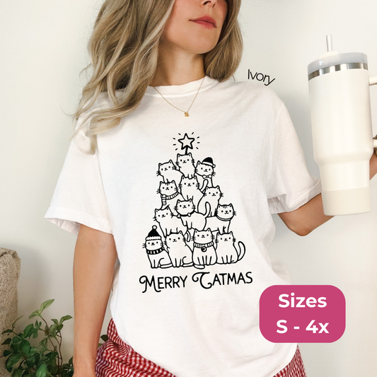 Merry Catmas Comfort Colors TShirt