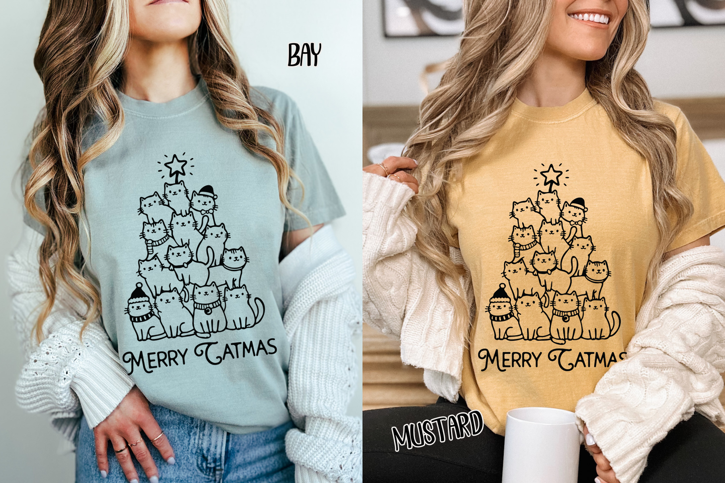 Merry Catmas Comfort Colors TShirt