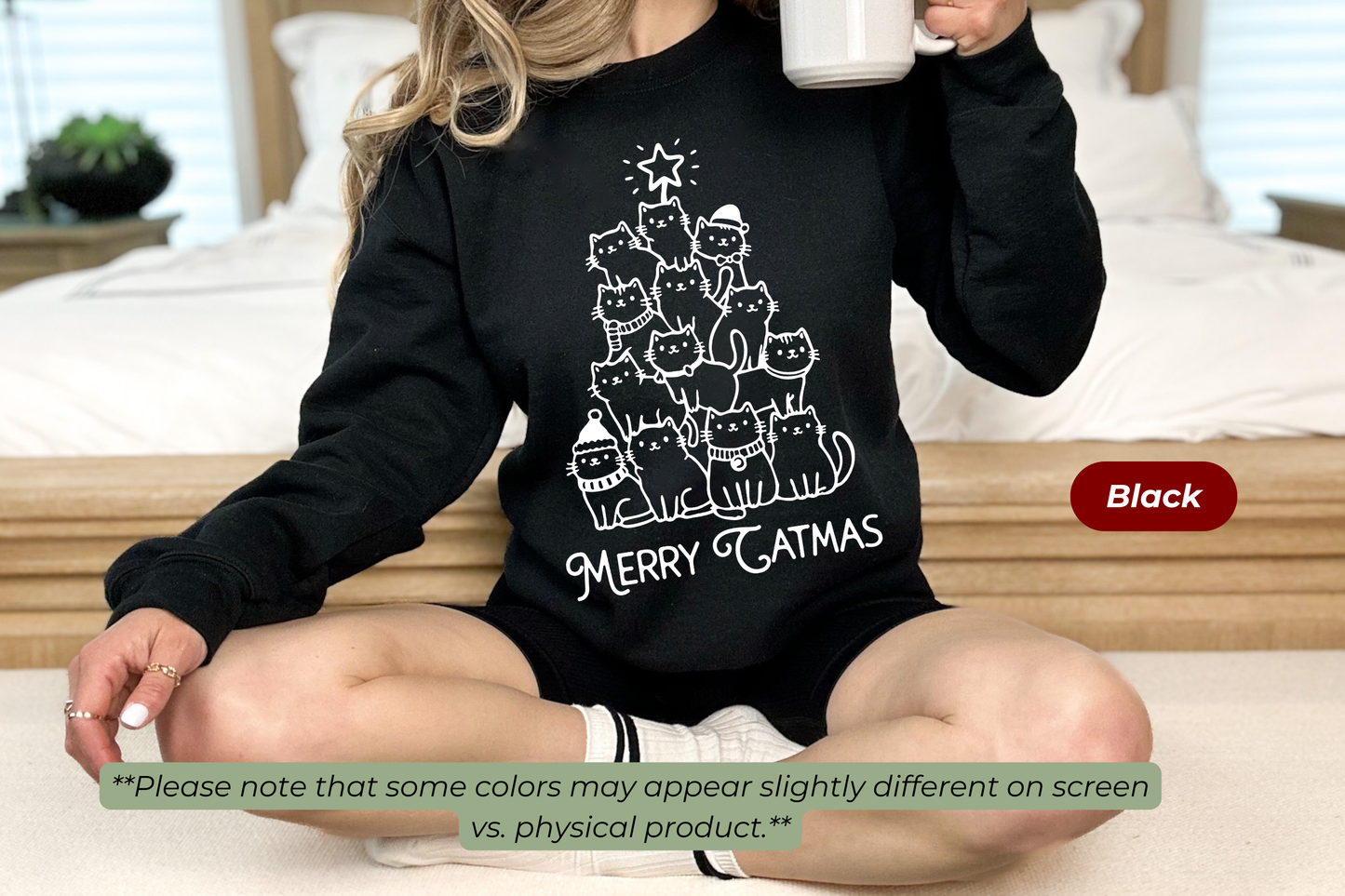 Merry Catmas Gildan Crewneck Sweatshirt