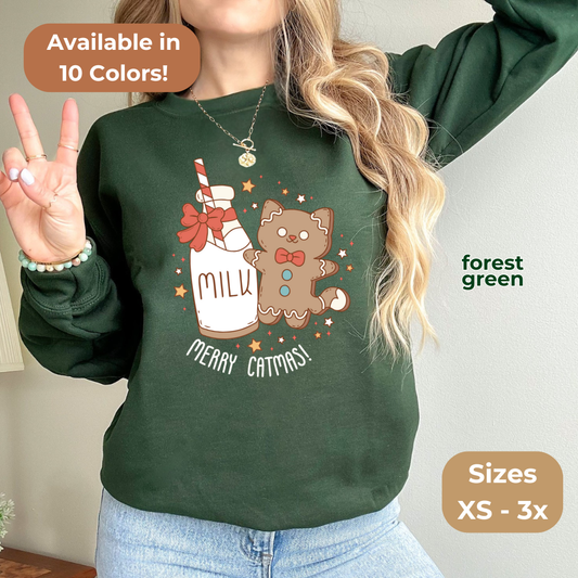 Milk & Cookie Cat Gildan Crewneck Sweatshirt