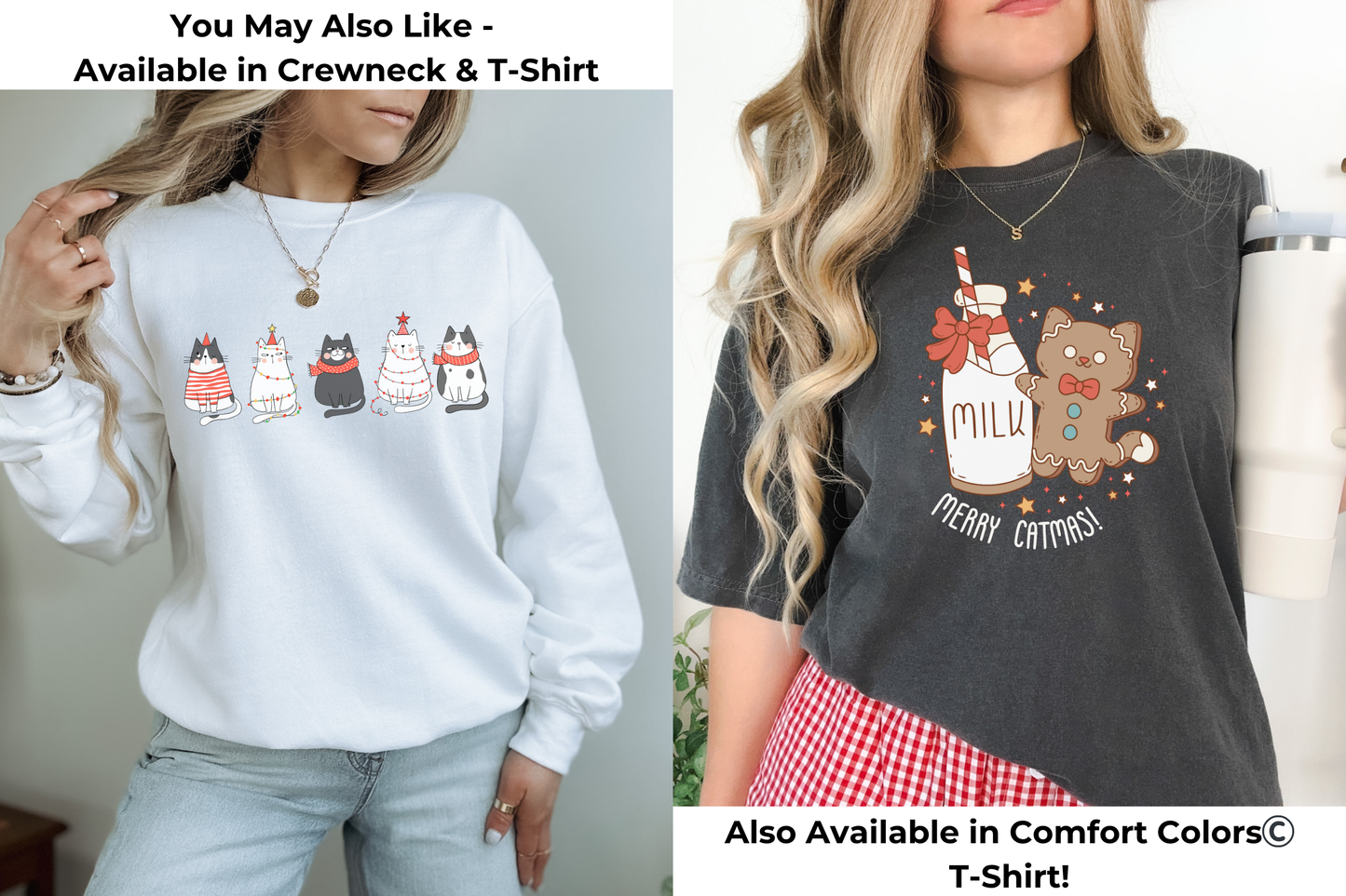 Milk & Cookie Cat Gildan Crewneck Sweatshirt