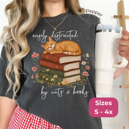 Cats & Books Comfort Colors T-shirt