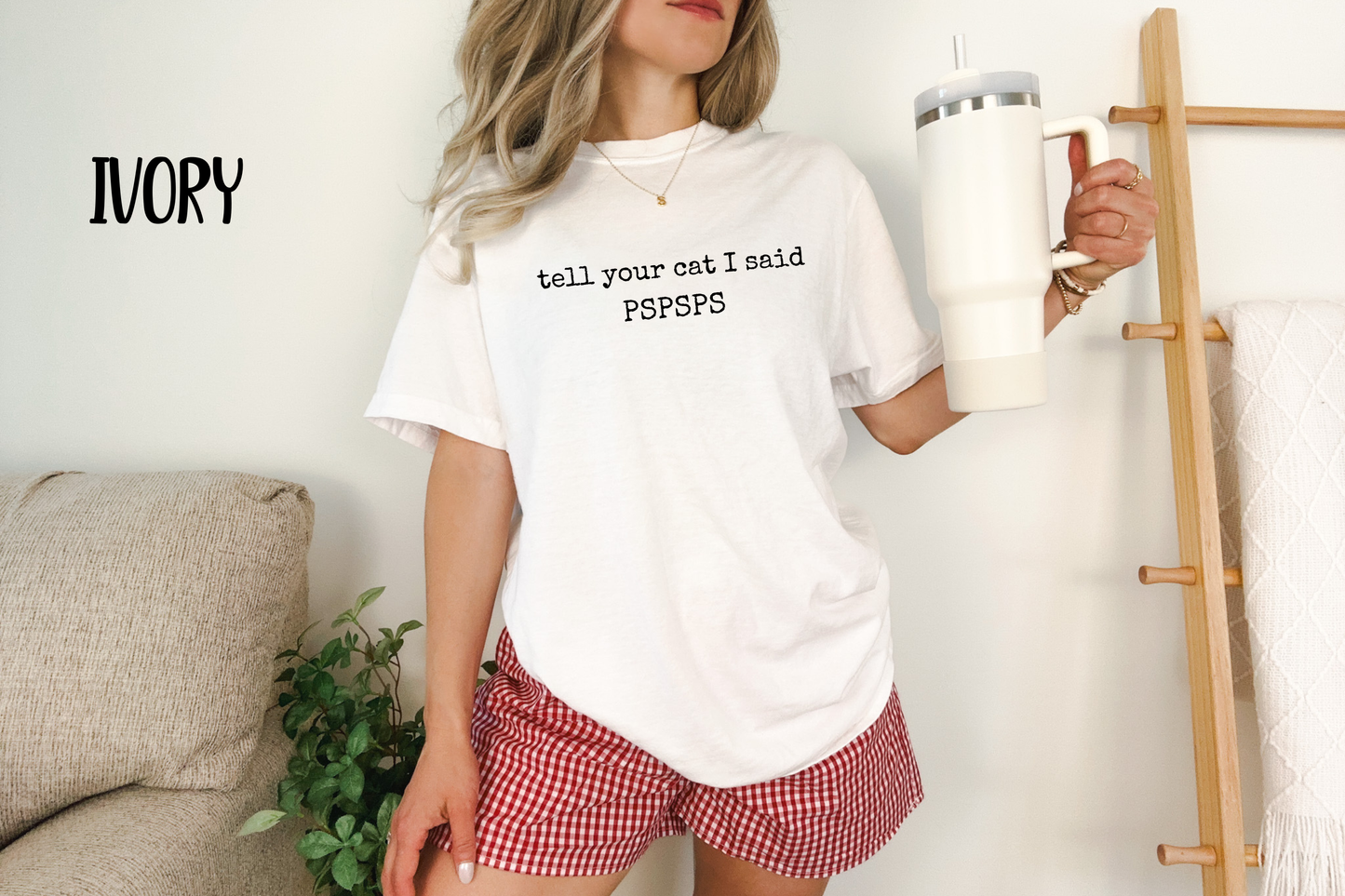 Everyday Casual Wear Funny Cat Tshirt Cat Saying Joke Cotton Fabric Comfortable Fit Multiple Colors Available Sizes Small Through Four XL Cat Owner Gift Cat Lover Present Pspsps Text Humor Print Quality Construction Durable Design Birthday